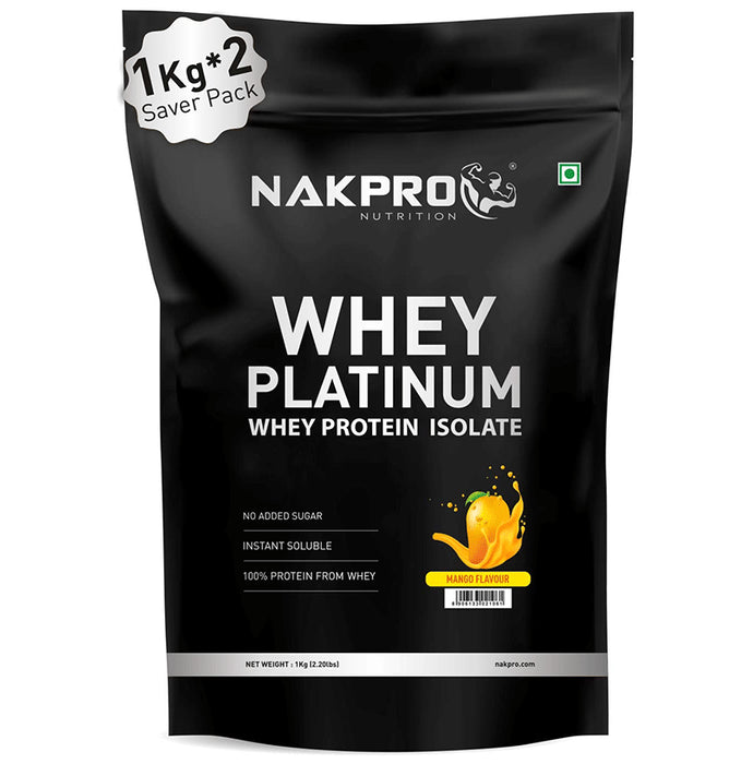 Nakpro Nutrition Whey Platinum Whey Protein Isolate (1kg Each) Mango - Classic Derma