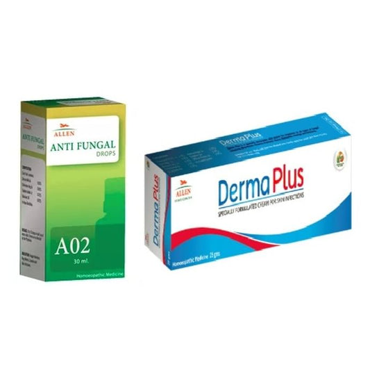 Allen Anti Fungal Combo Pack of A02 Anti Fungal Drop 30ml & Derma Plus Cream 25gm - Classic Derma