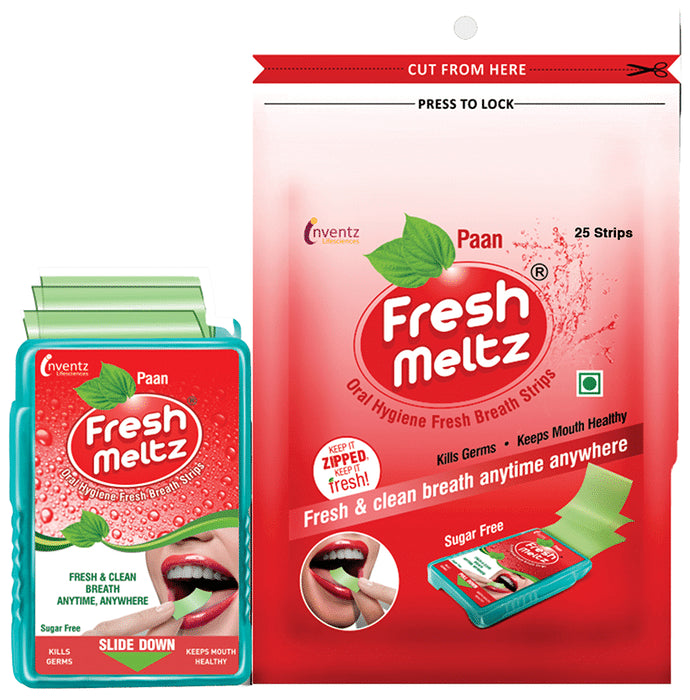 Freshmeltz Oral Hygiene Fresh Breath Strip (25 Each) Paan Sugar Free - Classic Derma