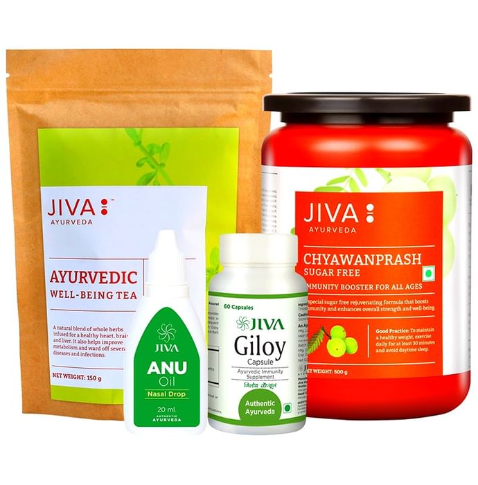 Jiva Ayurveda Healthcare Pack with Sugar Free Chyawanprasha - Classic Derma