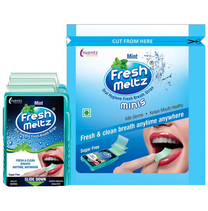 Freshmeltz Oral Hygiene Fresh Breath Strip Minis (10 Each) Mint Sugar Free - Classic Derma