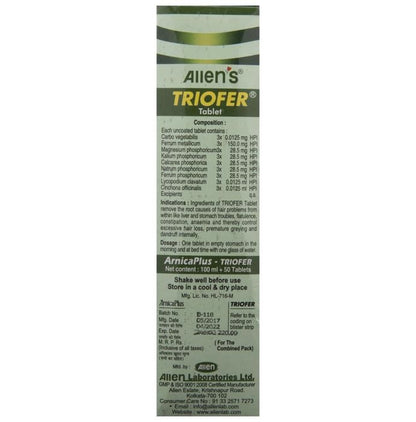 Allen Laboratories Arnica Plus (Hair Vitalizer 100 Ml+ Triofer 50 Tablets) Kit