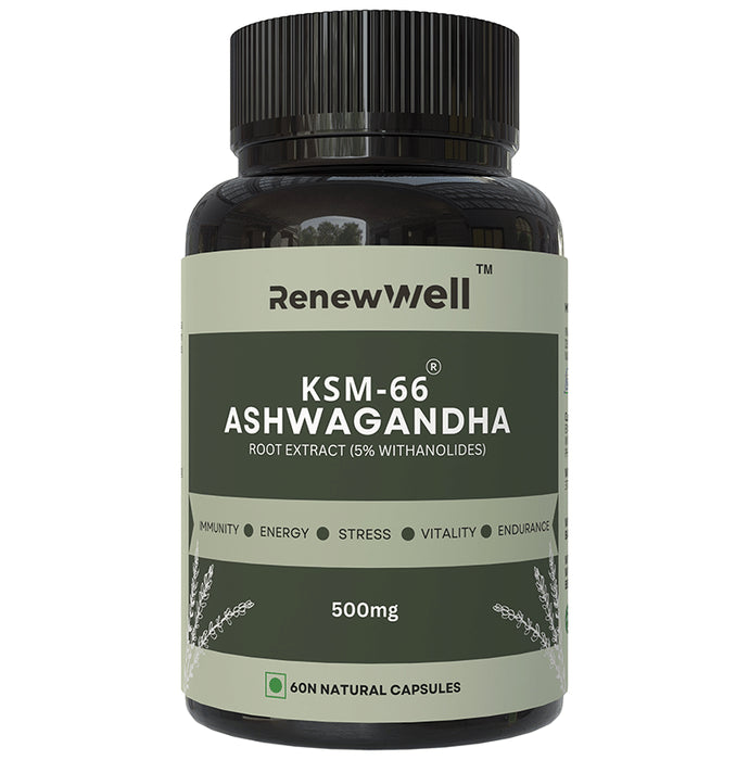 Renewwell KSM 66 Ashwagandha Capsules (60 Each)
