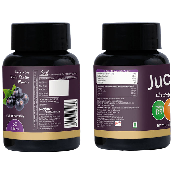 Jucee 500mg Chewable Tablet (60 Each) Delicious Kala Khatta