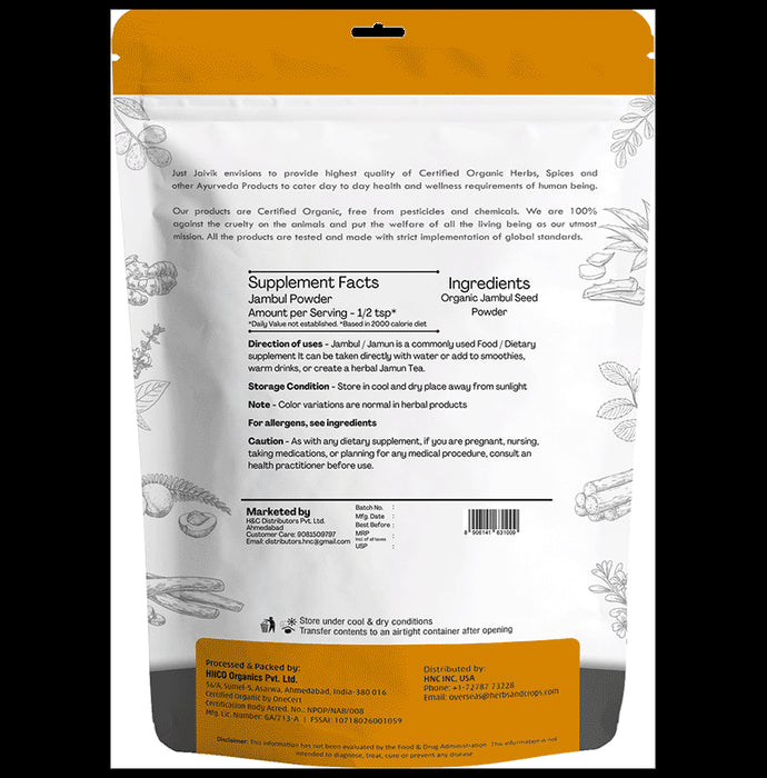 Just Jaivik Organic Jamun seed Powder