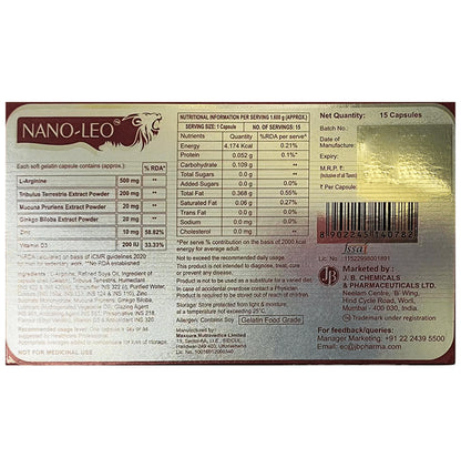Nano-Leo Capsule with L-Arginine, Vitamin D3, Ginkgo & Zinc