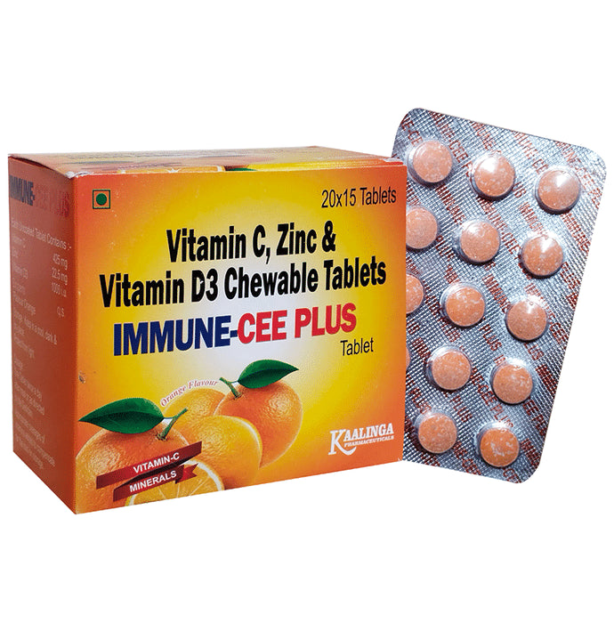 Kaalinga Pharmaceuticals Immune-Cee Plus Chewable Tablet Orange - Classic Derma