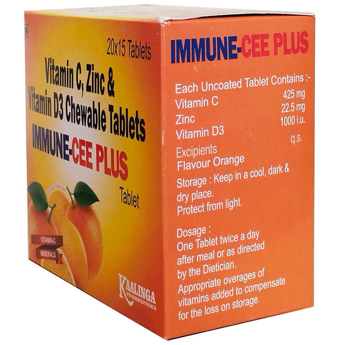 Kaalinga Pharmaceuticals Immune-Cee Plus Chewable Tablet Orange