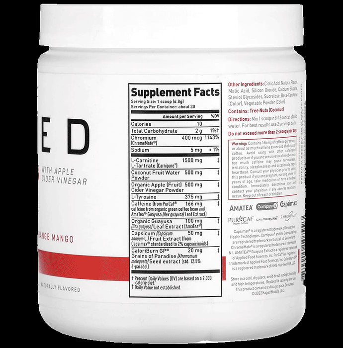 Kaged Muscle Clean Burn Vegetable Capsule Apple Cider Vinegar