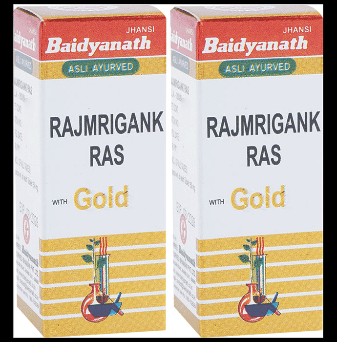 Baidyanath (Jhansi) Rajmrigank Ras with Gold Tablet (10 Each) - Classic Derma