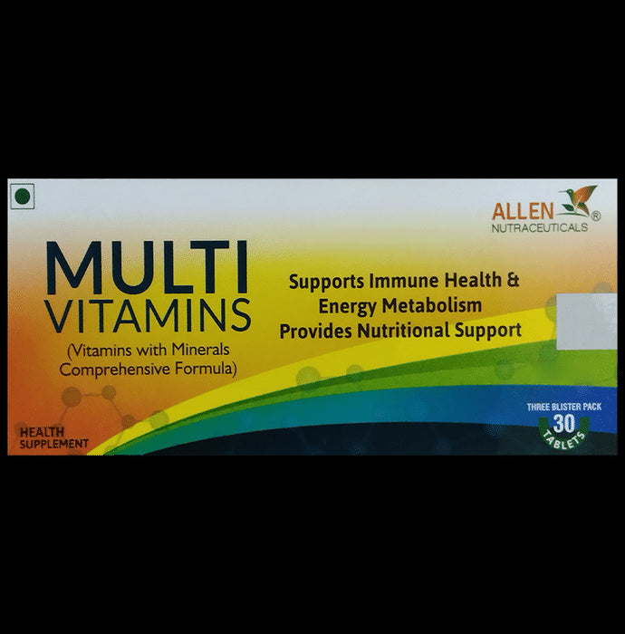 Allen Nutraceutical Multi Vitamins with Minerals | For Immunity, Energy Metabolism & Nutritional Support | Tablet - Classic Derma