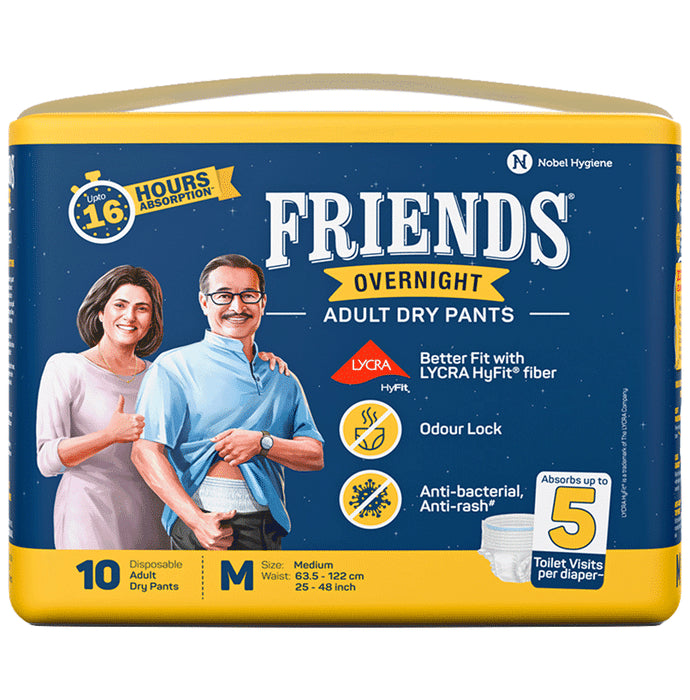 Friends Overnight Adult Unisex Diaper Pants (10 Each) Medium - Classic Derma