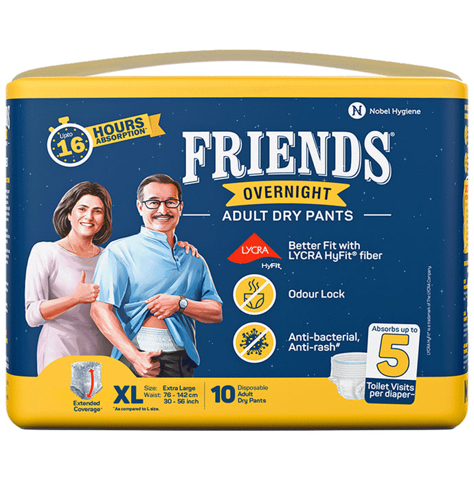 Friends Overnight Adult Unisex Diaper Pants (10 Each) XL - Classic Derma