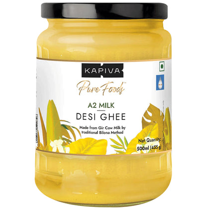 Kapiva A2 Desi Pure Foods 100% Organic Cow Ghee | Good Fats for Healthy Heart - Classic Derma