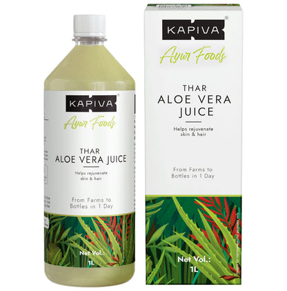 Kapiva Thar Aloe Vera Juice (with Pulp) | Rejuvenates Skin & Hair | No Added Sugar