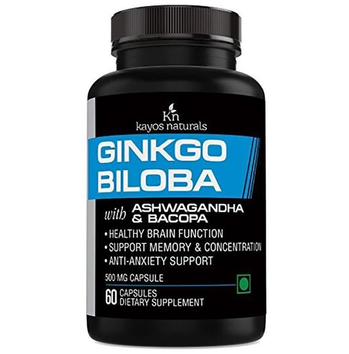 Kayos Natural Ginkgo Biloba with Ashwagandha & Bacopa Capsule - Classic Derma