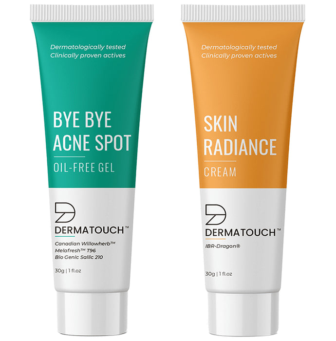 Dermatouch Combo Pack of Bye Bye Acne Spot Oil-Free Gel and Skin Radiance Cream (30gm Each) - Classic Derma