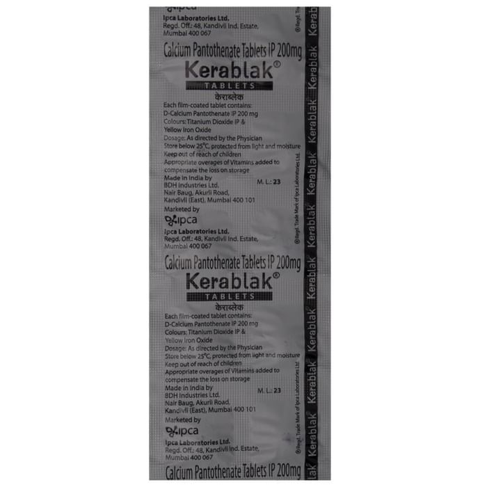 Kerablak 200mg Calcium Pantothenate Tablet