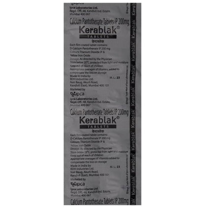 Kerablak 200mg Calcium Pantothenate Tablet