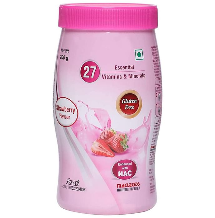 Macprot Resp Protein with Vitamins, Minerals & NAC | Gluten Free | Flavour Powder Strawberry - Classic Derma