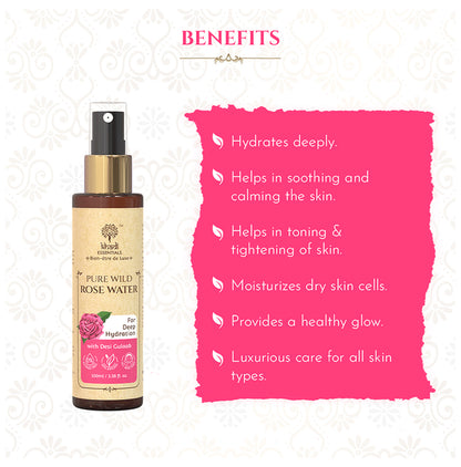 Khadi Essentials Pure Wild Rose Water