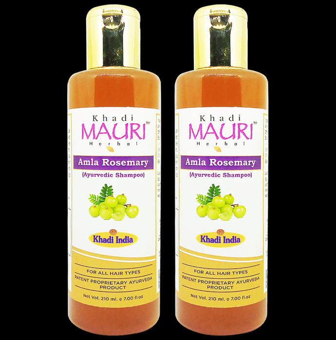 Khadi Mauri Herbal Amla Rosemary Ayurvedic Shampoo (210ml Each) - Classic Derma