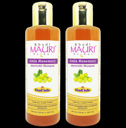 Khadi Mauri Herbal Amla Rosemary Ayurvedic Shampoo (210ml Each) - Classic Derma