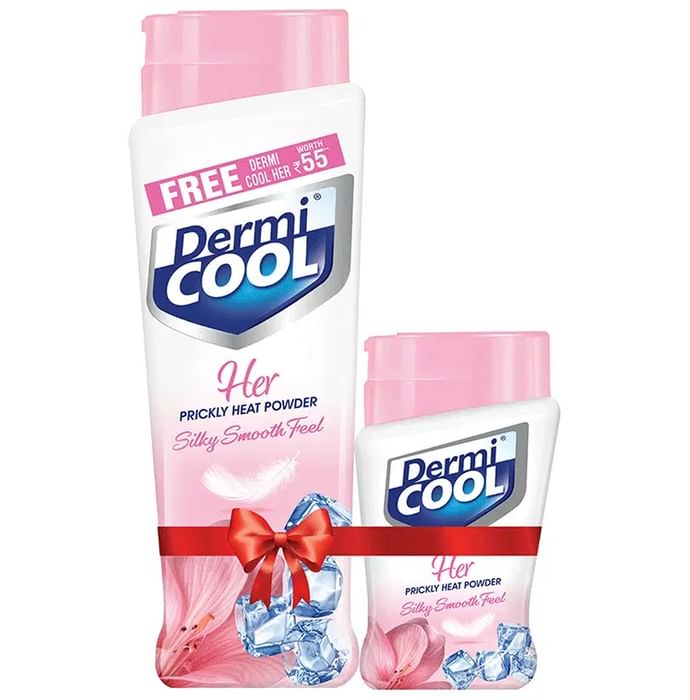 Dermi Cool Her Prickly Heat Powder with Dermi Cool Her prickly Heat Powder 50gm Free - Classic Derma