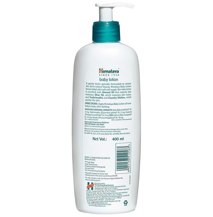 Himalaya Baby Lotion with Almond & Olive Oil | Nourishes & Moisturises Baby's Skin | Paraben-Free