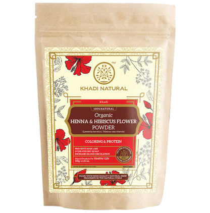 Khadi Naturals Organic Henna & Hibiscus Flower Powder - Classic Derma