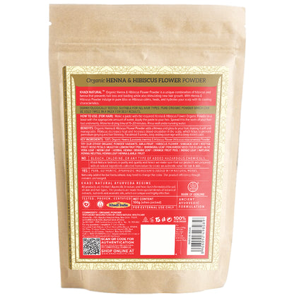 Khadi Naturals Organic Henna & Hibiscus Flower Powder