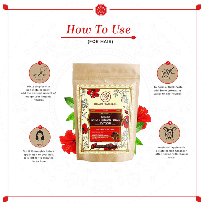 Khadi Naturals Organic Henna & Hibiscus Flower Powder