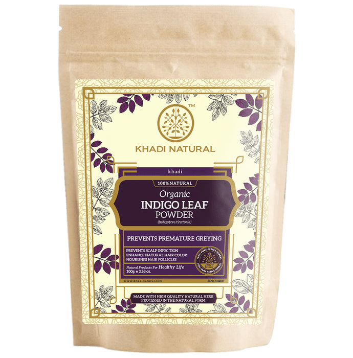 Khadi Naturals Organic Indigo Leaf Powder - Classic Derma