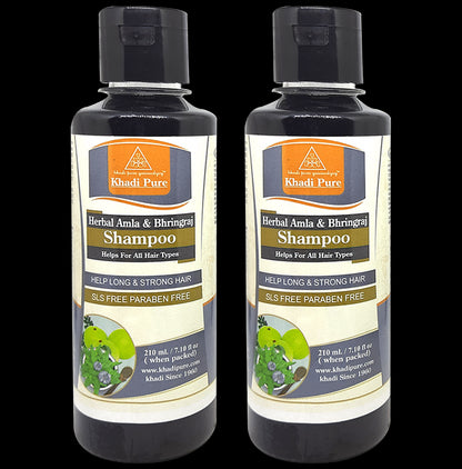 Khadi Pure Amla & Bhringraj Shampoo (210ml Each) SLS & Paraben Free - Classic Derma