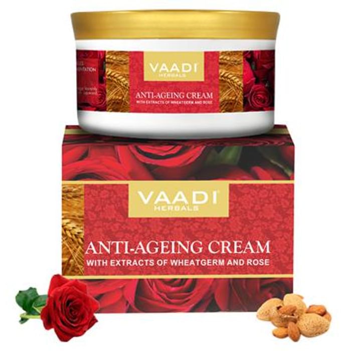 Vaadi Herbals Anti Ageing Cream with extracts of Almonds, Wheatgerm and Rose - Classic Derma