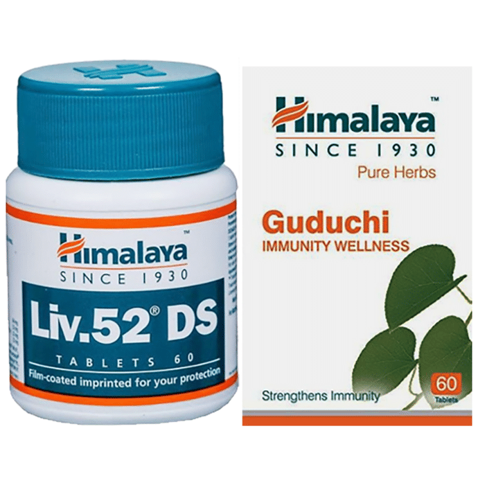 Himalaya Combo Pack of Liv. 52 DS Tablet (60) & Guduchi Tablet (60) - Classic Derma