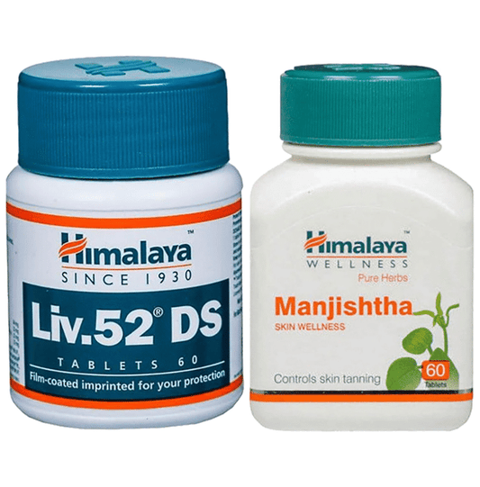 Himalaya Combo Pack of Liv. 52 DS Tablet (60) & Manjishtha Tablet (60) - Classic Derma