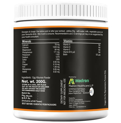 Madren Healthcare Egg Albumen Protein Powder