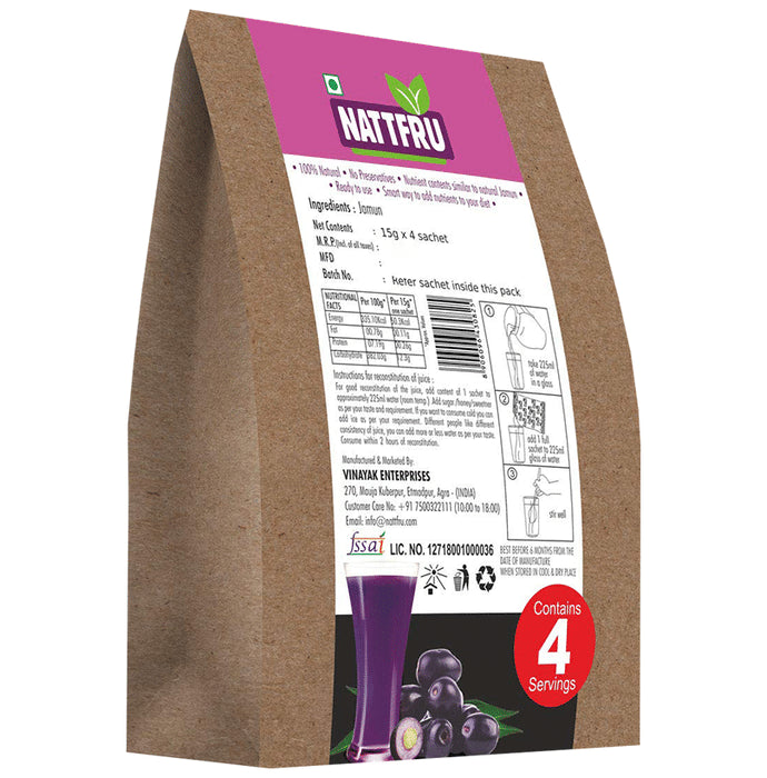 Nattfru Jamun Fruit Juice Powder Sachet (15gm Each)