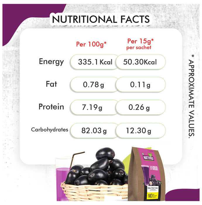 Nattfru Jamun Fruit Juice Powder Sachet (15gm Each)
