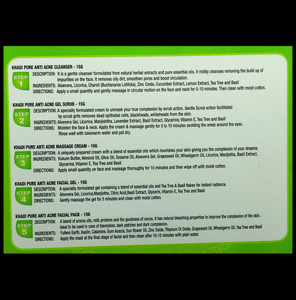 Khadi Pure Combo Pack of Papaya Mini Facial Kit & Anti Acne Mini Facial Kit (75gm Each)