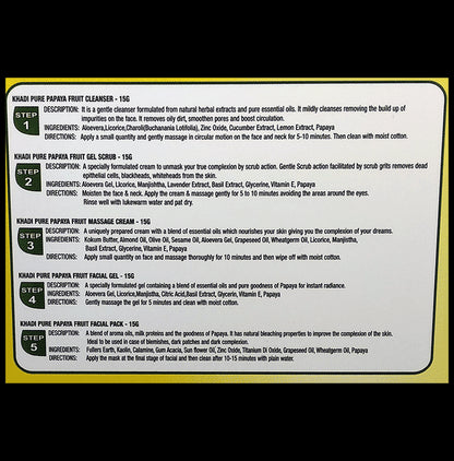 Khadi Pure Combo Pack of Papaya Mini Facial Kit & Anti Acne Mini Facial Kit (75gm Each)