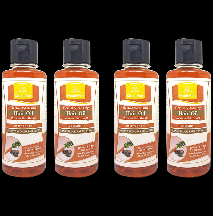 Khadi Pure Herbal Vitalising Hair Oil (210ml Each) - Classic Derma