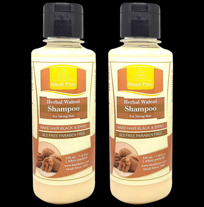 Khadi Pure Herbal Walnut Shampoo (210ml Each) SLS & Paraben Free - Classic Derma