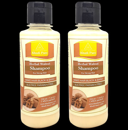 Khadi Pure Herbal Walnut Shampoo (210ml Each) SLS & Paraben Free - Classic Derma