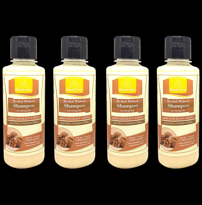 Khadi Pure Herbal Walnut Shampoo (210ml Each) SLS & Paraben Free - Classic Derma