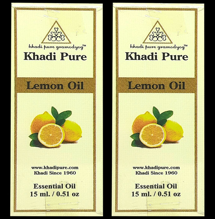 Khadi Pure Lemon Essential Oil (15ml Each) - Classic Derma