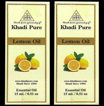 Khadi Pure Lemon Essential Oil (15ml Each) - Classic Derma
