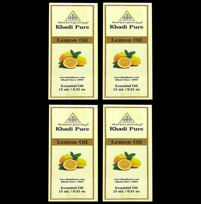 Khadi Pure Lemon Essential Oil (15ml Each) - Classic Derma