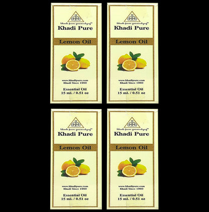 Khadi Pure Lemon Essential Oil (15ml Each) - Classic Derma